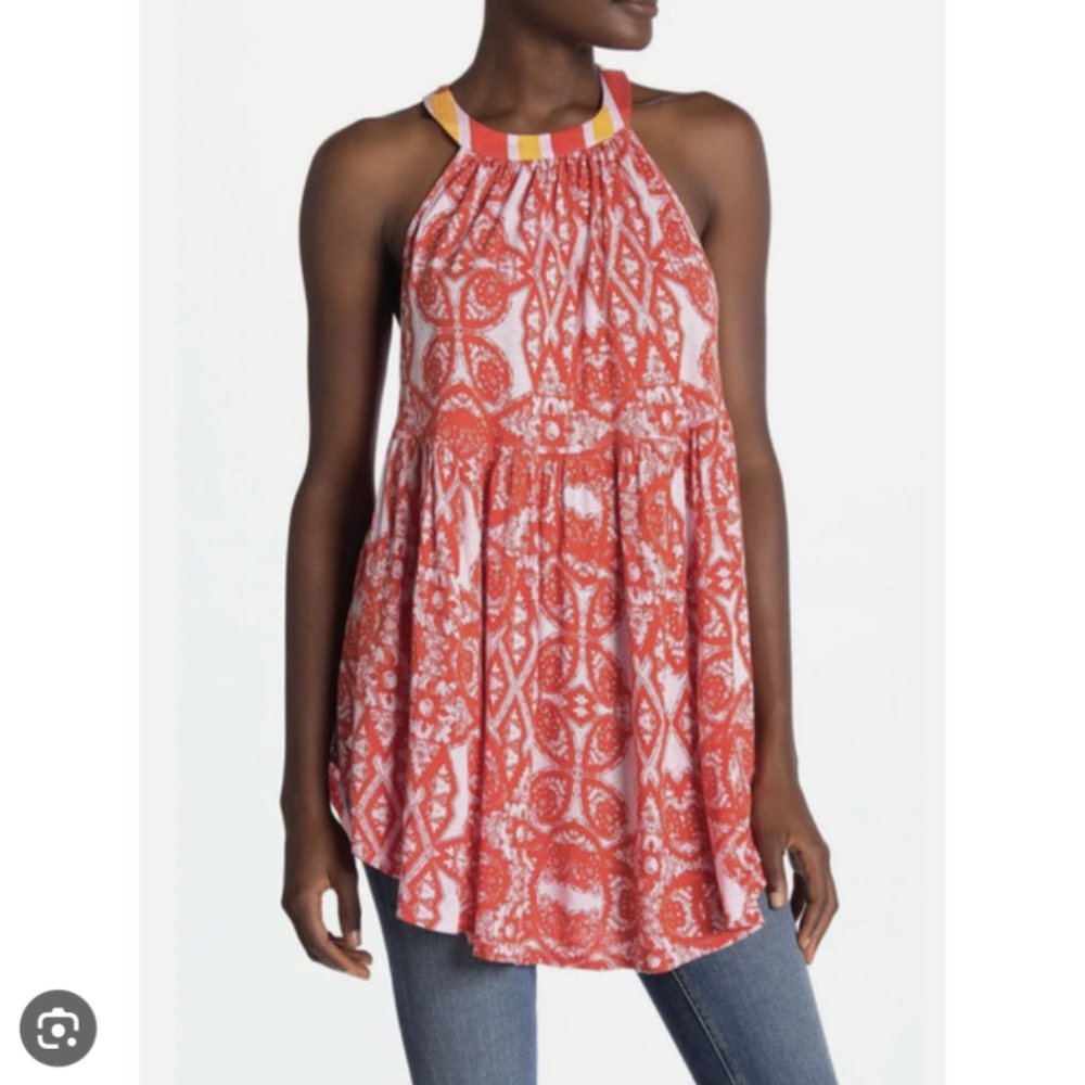 Free people Mimi high low halter‎ tunic. Preowned in good condition